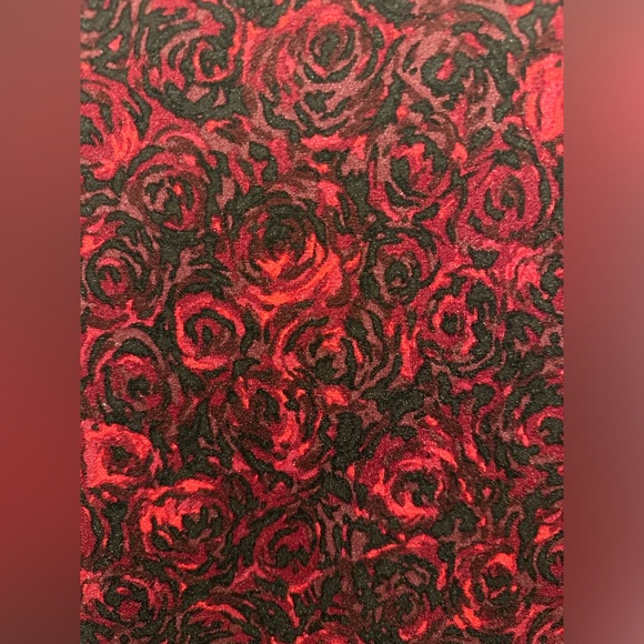 Talbots Red Floral Faux Wrap Dress - Picture 7 of 10